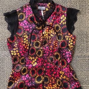 Silk floral top by Free People